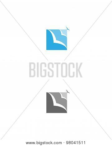 no boundaries easy flat logo birds sky