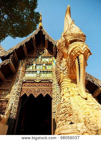 Naga Starway At Wat Chedi Luang, Chiang Mai