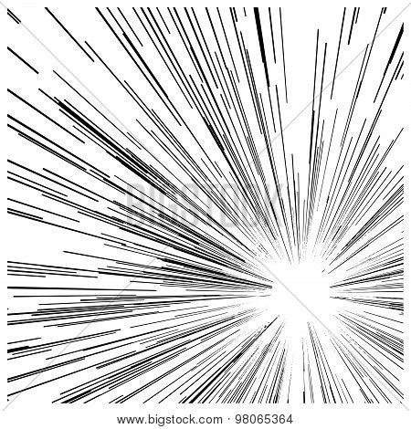 Illustration Vector Abstract Speed Motion Black Lines ,with Circle In The Middle