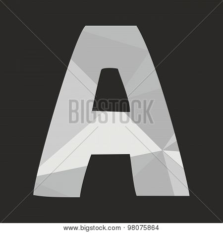 A low poly wrapping surface vector alphabet letter isolated on black background