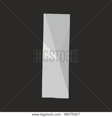 I low poly wrapping surface vector alphabet letter isolated on black background