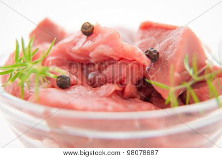 raw uncoocked meat food isolated at white background