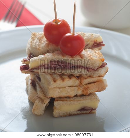 Toast With Cow Tongues And Cheddar