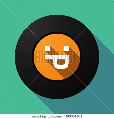 Long Shadow Music Disc With A Sticking Out Tongue Text Face