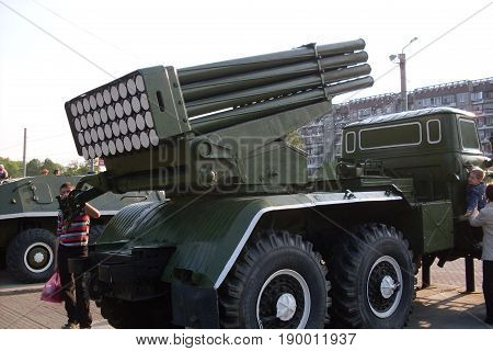 Exhibition of military equipment. The famous car 