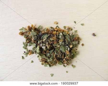 Common hawthorn flowers and leaves, Crataegi folium cum flore