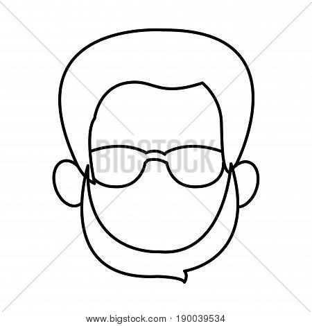 sketch of the man character faceless portrait vector illustration