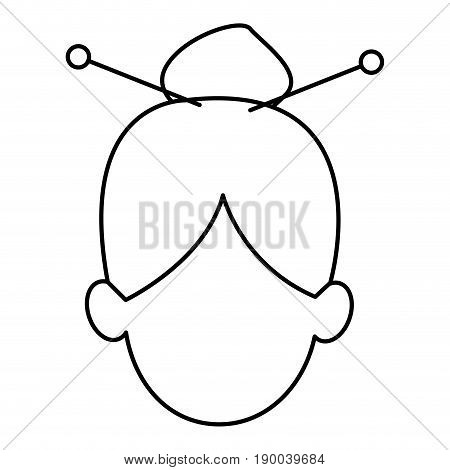 silhouette of faceless head woman hairstyle vector illustration