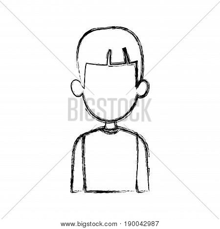 sketch of the man character faceless portrait vector illustration