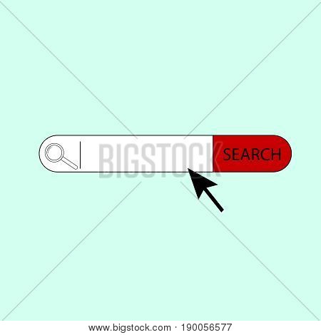 search bar.vector illustration.on blue background arrow and lupa