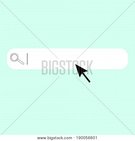 search bar.vector illustration.on blue background arrow and lupa