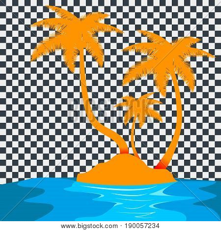 An island in the sea with a place for pictures.