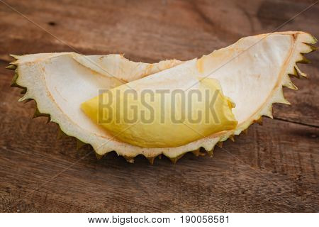 Durian On A Wooden Background.
