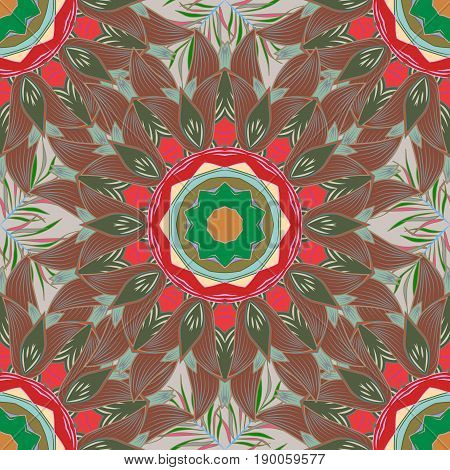 Floral Seamless Pattern With Bright Summer Flowers In Colors. Endless Vector Texture For Romantic De