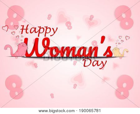 Greeting Card With The Number 8. March 8 - Women's Day