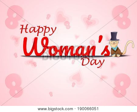 Greeting Card With The Number 8. March 8 - Women's Day