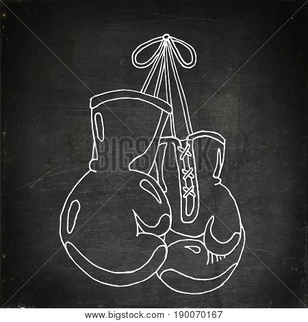 Hanging Boxing Gloves Vector