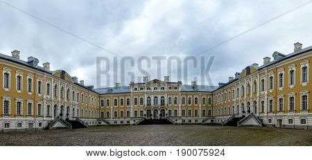 panorama of the castle rundale latvia summer