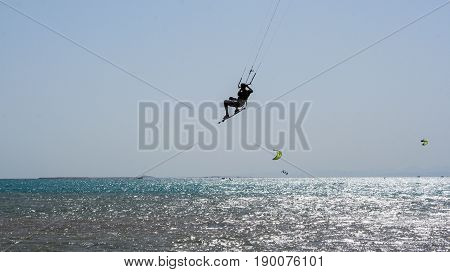 kaitboarding beach soma bay in hurgada, egypt