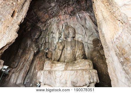Sculptures In Grotto In Longmen Caves