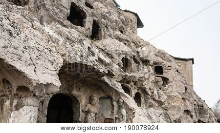 Carved Slope Of Grottoes In West Hill In Longmen