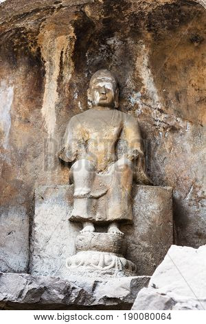 Carved Statue In Longmen Grottoes