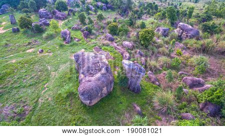 Aerial Photography Natural Stone Sculpture At Mo Hin Khao