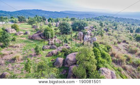 Aerial Photography Natural Stone Sculpture At Mo Hin Khao
