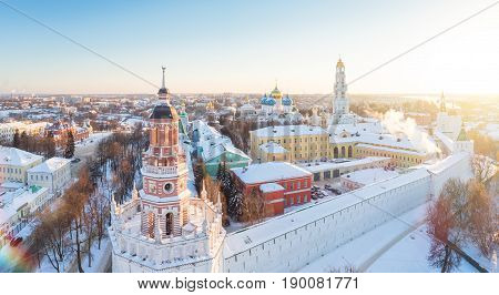 Aerial View On Trinity St. Sergy Monastery At Winter