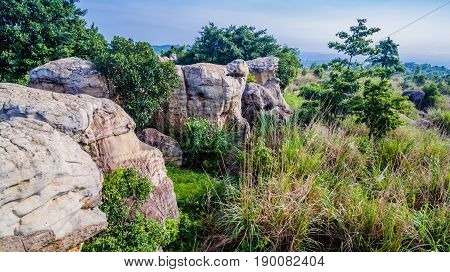 Aerial Photography Natural Stone Sculpture At Mo Hin Khao