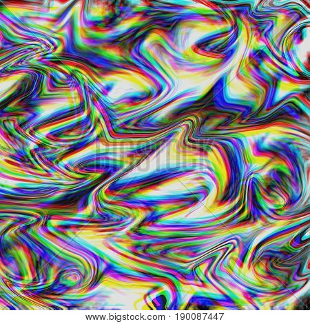 Glitch psychedelic background. Old TV screen error. Digital pixel noise abstract design. Broken pixels glitch. Television signal fail. Technical problem grunge wallpaper. Colorful noise rerto