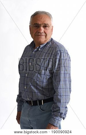 senior of a  man isolated on white