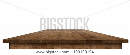 Empty wooden worktop perspective for product placement montage. Wooden worktop perspective. Wooden worktop surface. Rustic wooden table perspective. Large empty wooden worktop perspective. Wooden table texture background. Wooden table perspective.