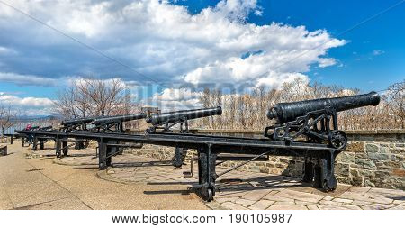 Old cannons in Montmorency Park of Quebec City, Canada