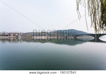 View Of Yi River And East Hill In Longmen
