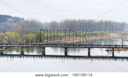 Above View Of Manshui Bridge On Yi River