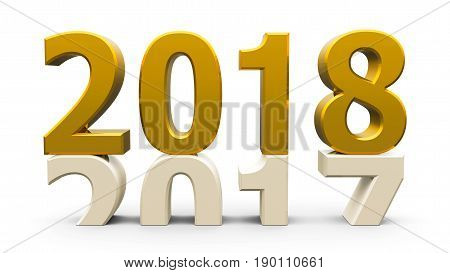 2017-2018 change represents the new year 2018 three-dimensional rendering 3D illustration