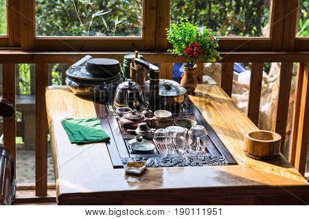 Empty Dish On Table In Chinese Restaurant