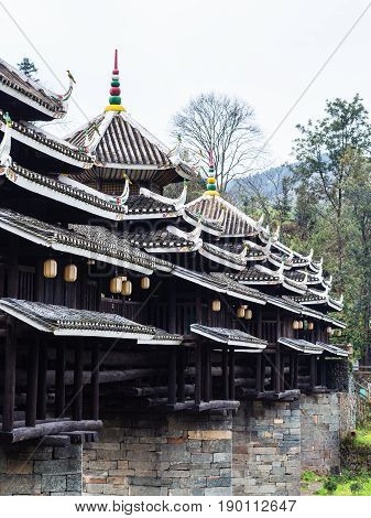 Exterior Of Covered Chengyang Wind And Rain Bridge