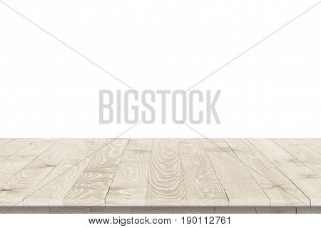 Empty wooden worktop perspective for product placement montage. Wooden worktop perspective. Wooden worktop surface. Rustic wooden table perspective. Large empty wooden worktop perspective. Wooden table texture background. Wooden table perspective.