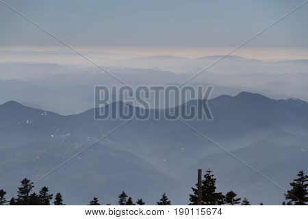 mountains and theri hill with clouds and tree