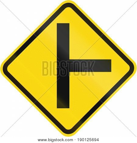 Road Sign Used In Brazil - Side Road Junction Uncontrolled On Right