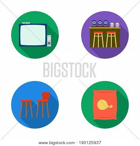 Bar, pub, restaurant, cafe .Pub set collection icons in flat style vector symbol stock illustration .
