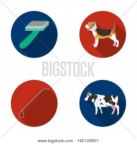Dog, cow, cattle, pet .Vet Clinic set collection icons in flat style vector symbol stock illustration .