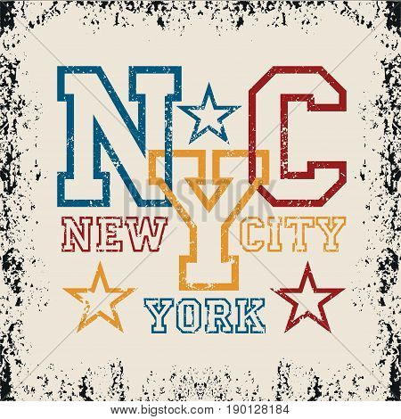New York typography design graphic t-shirt printing man NYC original design clothing clothing graphic design emblem