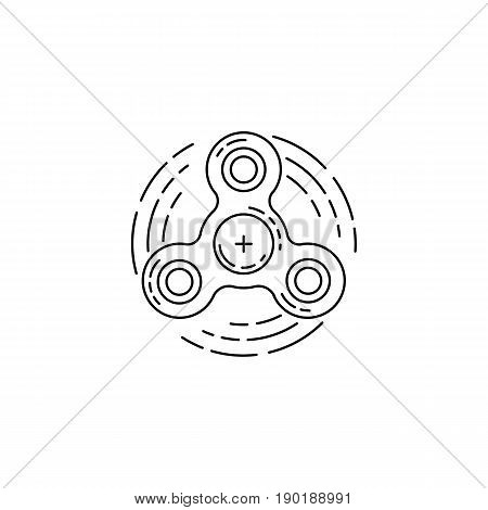 Hand spinner vector in a flat outline style. Toy for developing fine motor skills and relieving stress