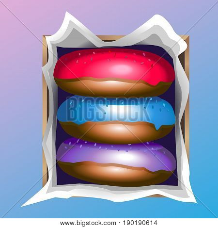 Bright and beautiful vector illustration. Sweet, soft, soft donut.