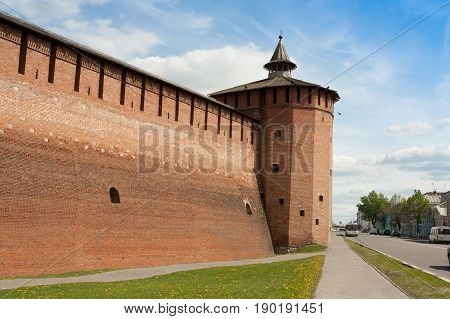 Faceted Tower Of Kremlin In Kolomna Moscow Region.