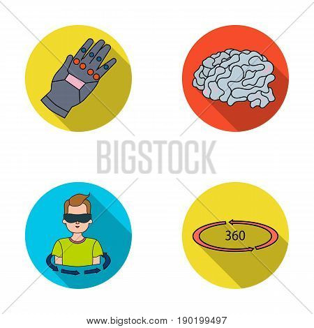 Technology, innovation, man, complemented .Virtual reality set collection icons in flat style vector symbol stock illustration .