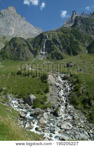 Landscape at Engelberg on the Swiss alps